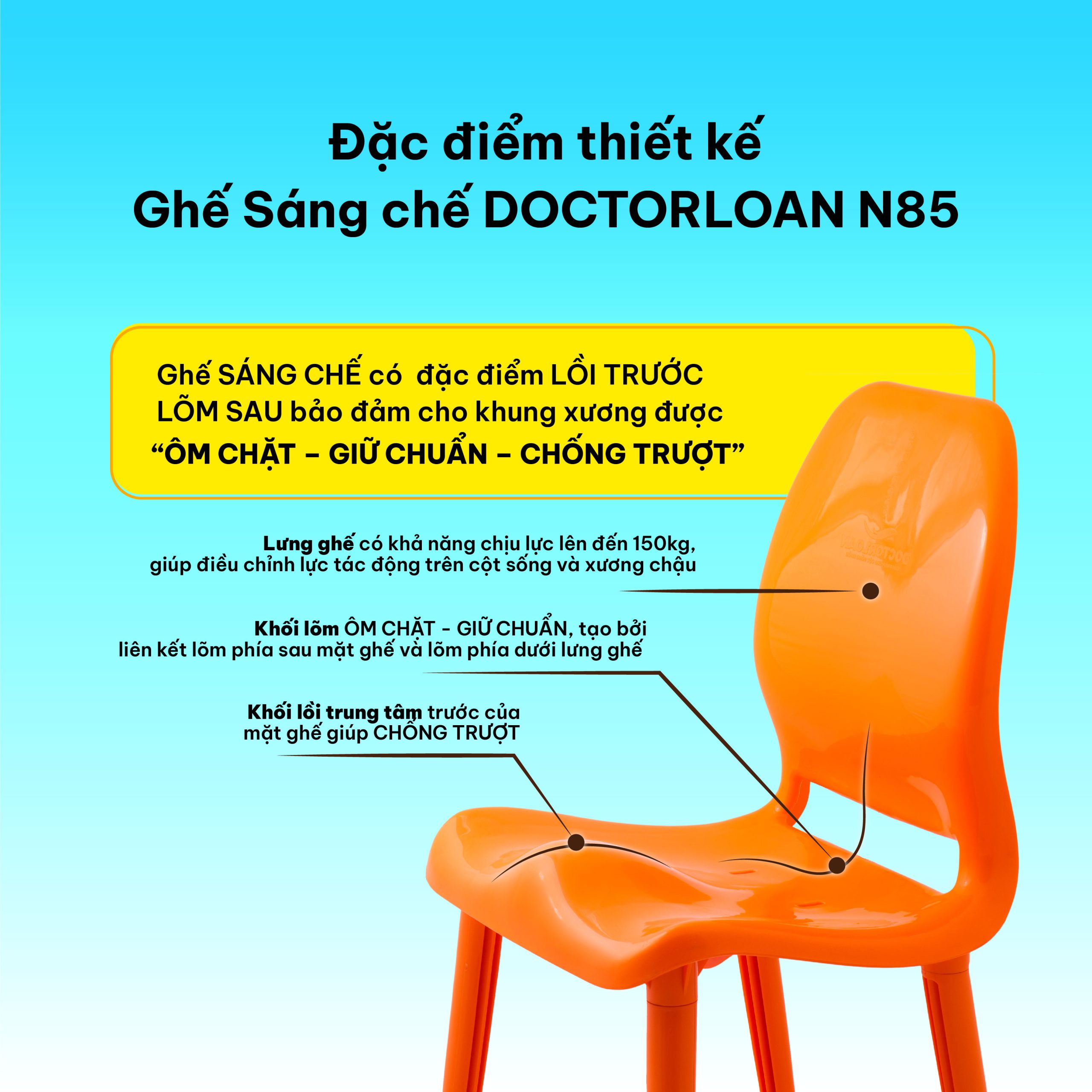Ghế sáng chế DoctorLoan N85 CHÂN NGẮN - Ảnh 2