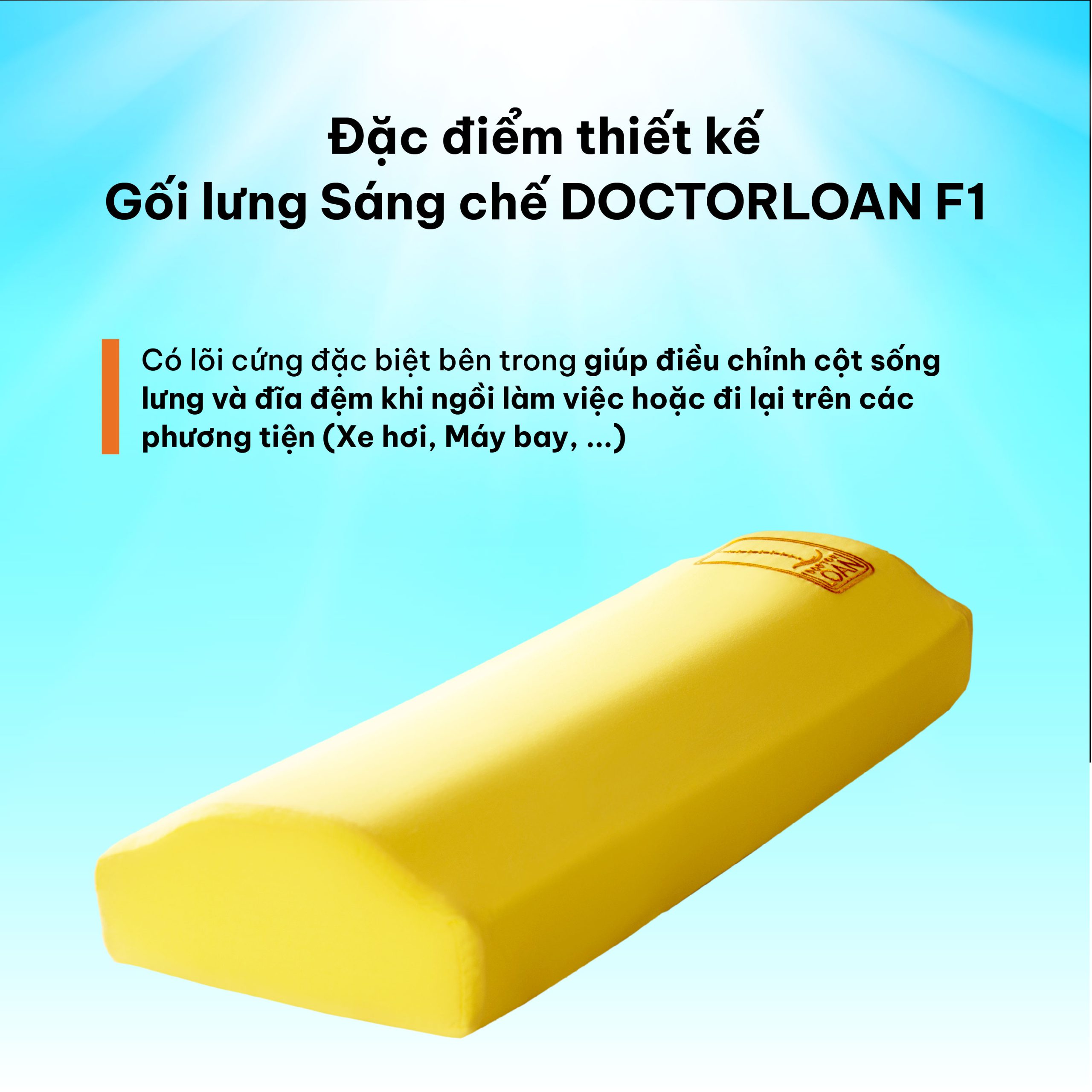 Gối lưng sáng chế DoctorLoan F1 GỐI DÀI - Ảnh 2