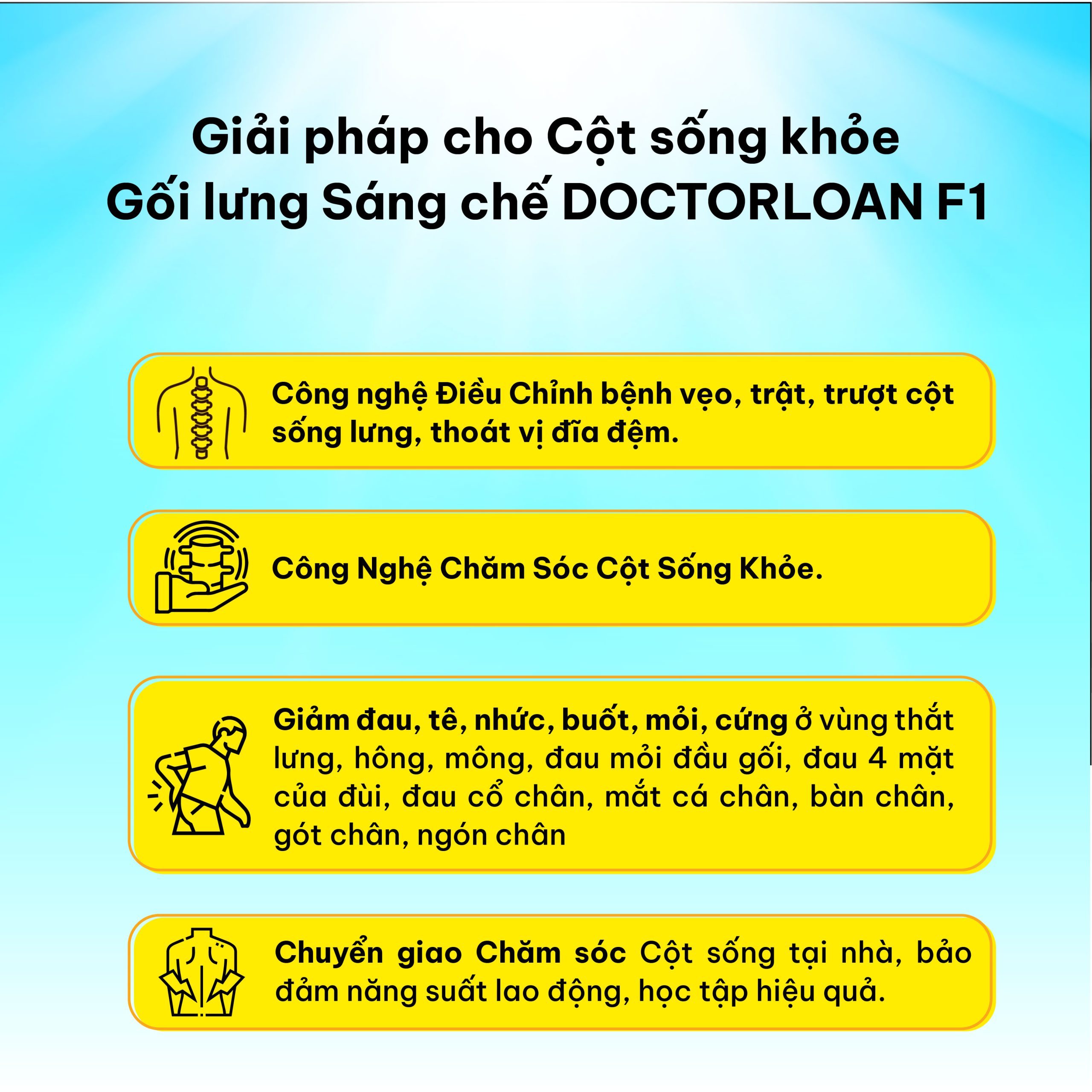 Gối lưng sáng chế DoctorLoan F1 GỐI DÀI - Ảnh 3