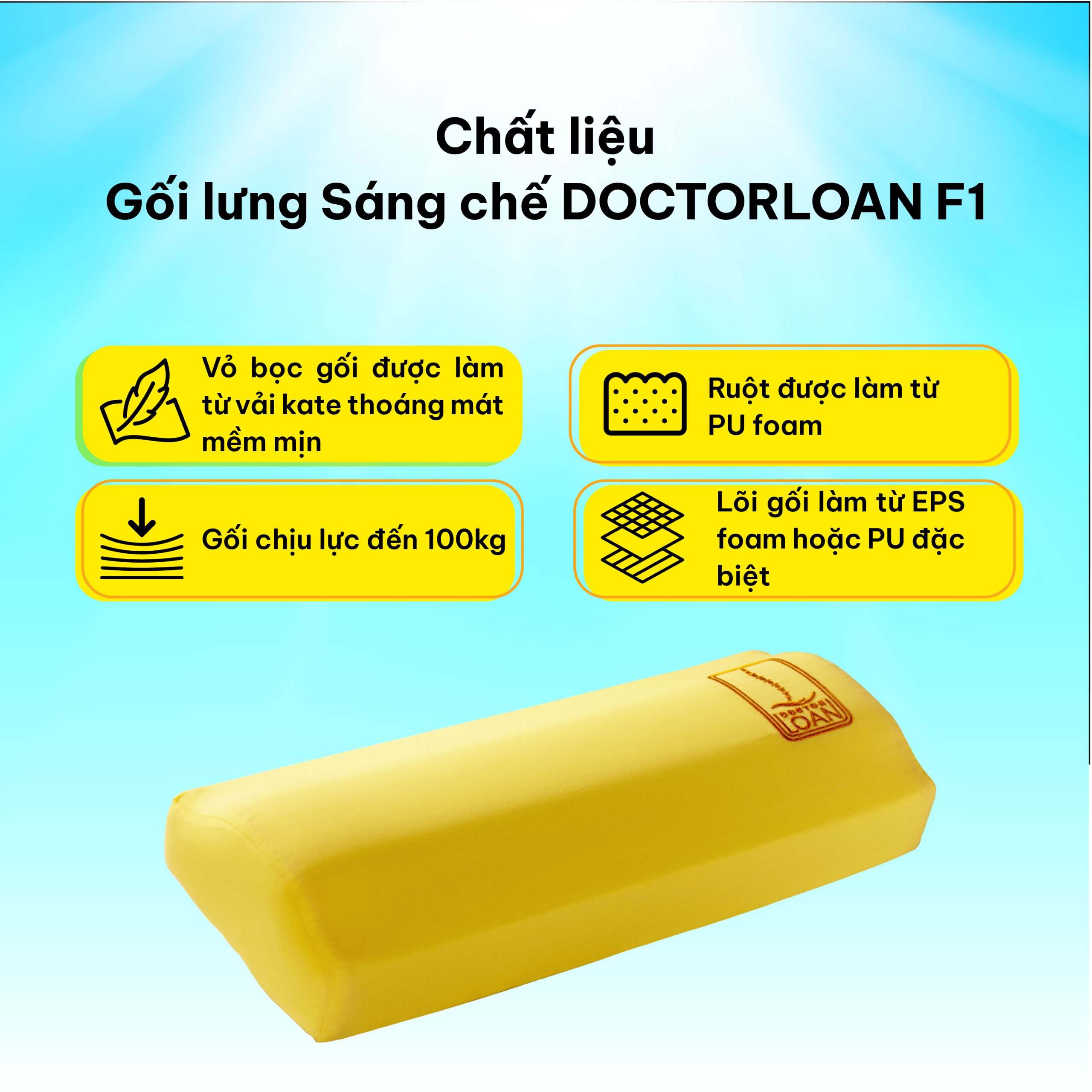 Gối lưng sáng chế DoctorLoan F1 GỐI DÀI - Ảnh 4