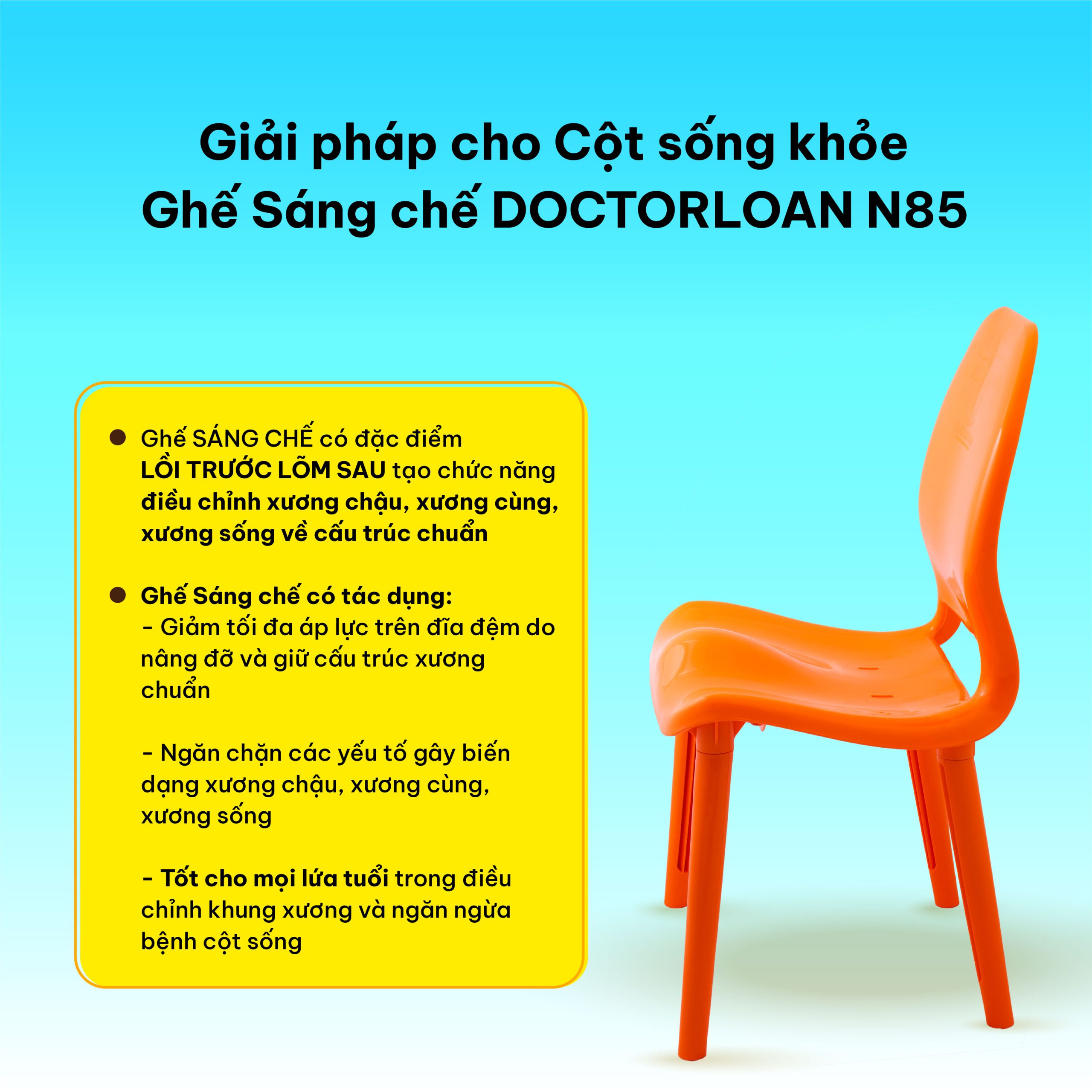 Ghế sáng chế DoctorLoan N85 CHÂN DÀI - Ảnh 3